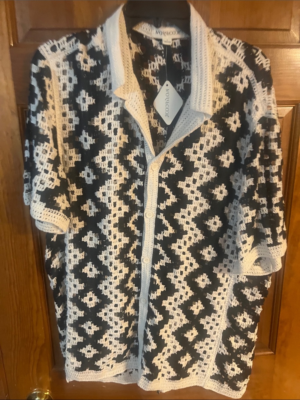 New Norsecode Sweater Cardigan Crochet L NWT